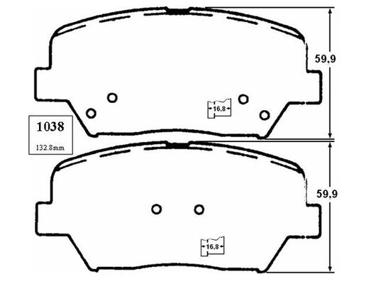 KIT PASTILLAS DE FRENO-VELOSTER 1600 G4FG DOHC MPI - (2011 - 2018)
