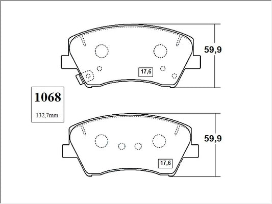 KIT PASTILLAS DE FRENO-ELANTRA 1600 G4FG  DOHC - (2016 - 2018)
