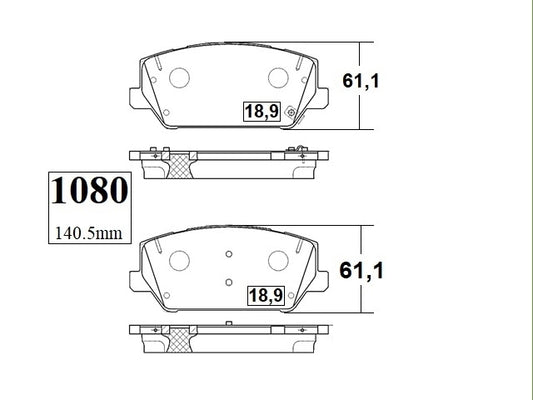 KIT PASTILLAS DE FRENO-VELOSTER 2000 G4NH J3C4 - (2019 - 0000)