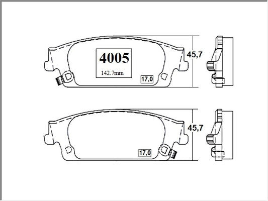 KIT PASTILLAS DE FRENO -SUBURBAN 5300 LT 4WD - (2015 - 0000)